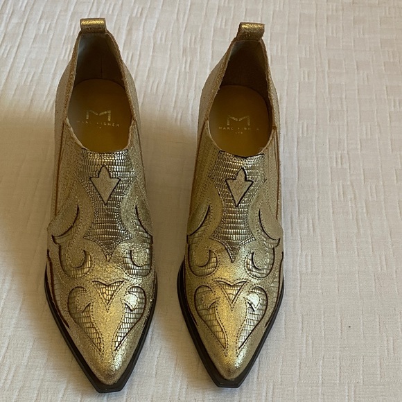Marc Fisher Shoes - MARC FISHER  Gold Ankle Booties